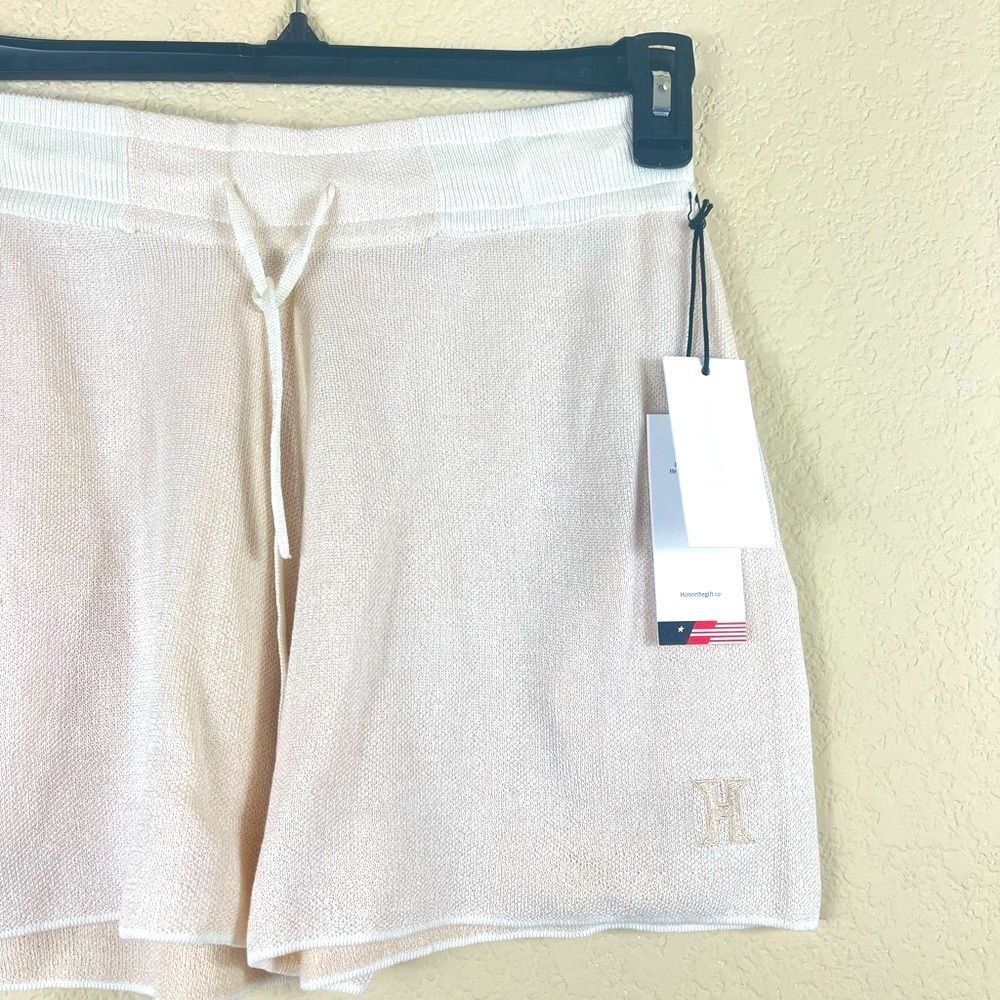 Honor the gift knit lounge shorts letter H monogram cream color size XS - Picture 7 of 11